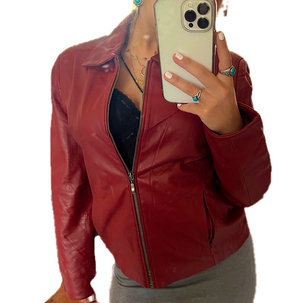 Women’s Real Turkish Red Leather Jacket From The 80’s